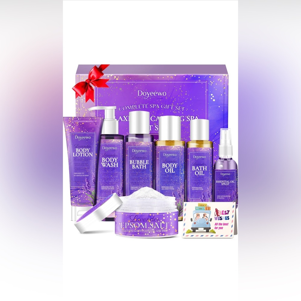 Relaxing Lavender Bath Spa Gift Set for Relaxation & Stress Relief